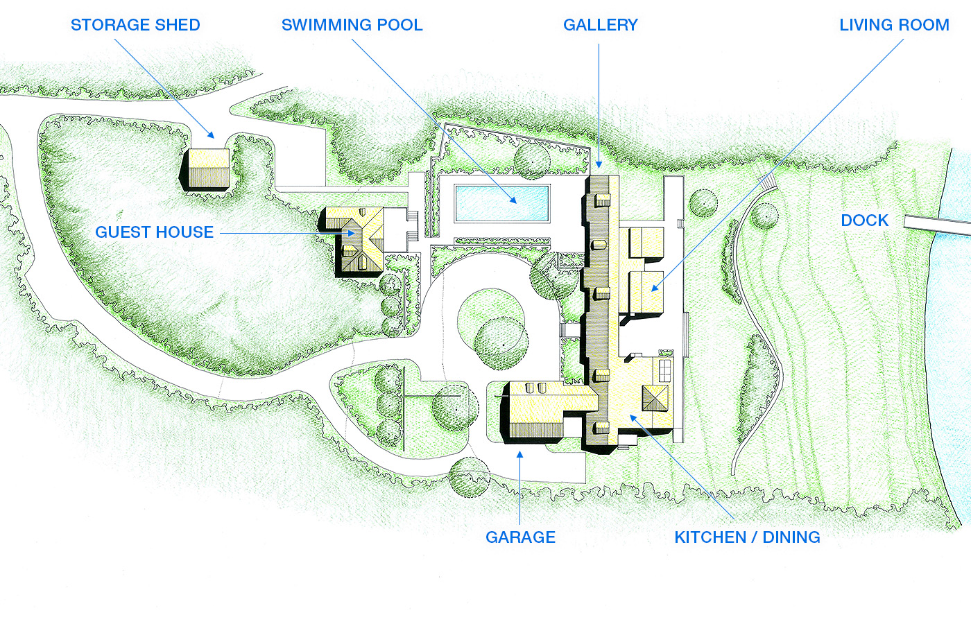 Jones House Site Plan by Krueger Associates Architects